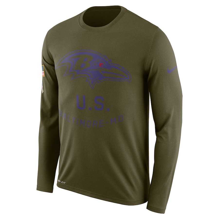 Men's Baltimore Ravens Nike Salute to Service Sideline Legend Performance Long Sleeve T-Shirt Olive,We sell and wholesale Men's Baltimore Ravens Nike Salute to Service Sideline Legend Performance Long Sleeve T-Shirt Olive on line form chian!